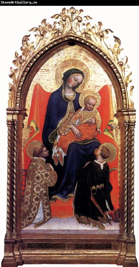 Giovanni di Francesco Madonna Enthroned with St Lawrence and St Julian